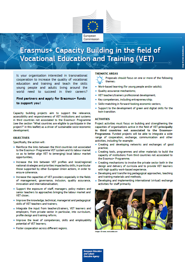 Erasmus+ Capacity Building in the field of Vocational Education and Training (VET)
